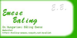 emese baling business card