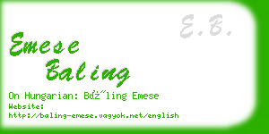 emese baling business card